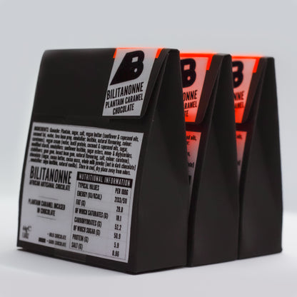 Dark Chocolate Plantain Caramel Bonbons – 3 Box Set (12 Pieces)