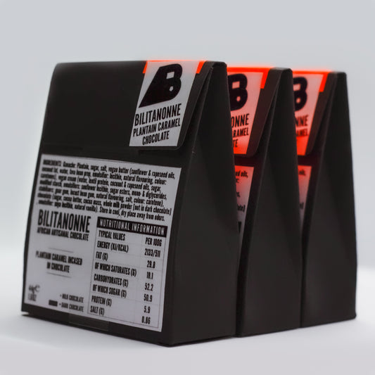 Dark Chocolate Plantain Caramel Bonbons – 3 Box Set (12 Pieces)